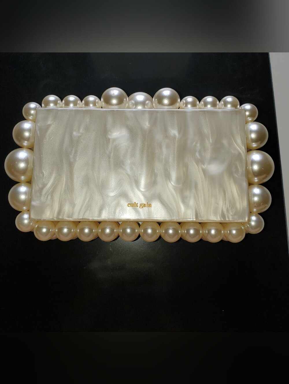 Cult Gaia Women's Ivory Acrylic EOS Beaded Handbag Purse Box (Read Description) - Picture 4 of 15